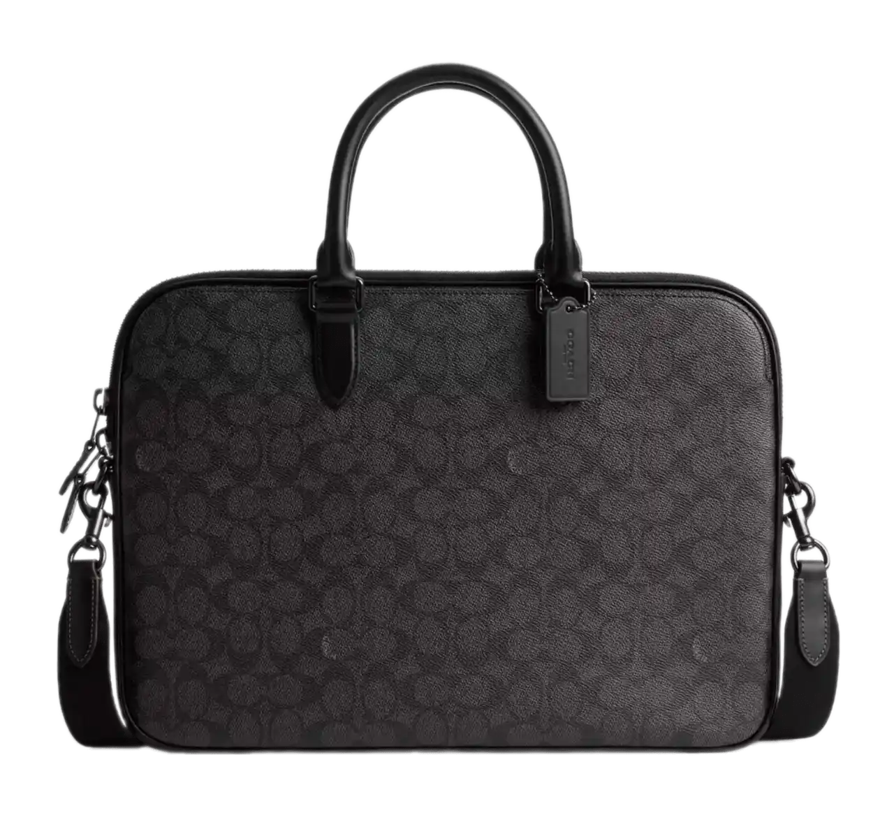 Coach Gotham Slim Briefcase In Signature Canvas - Charcoal Signature