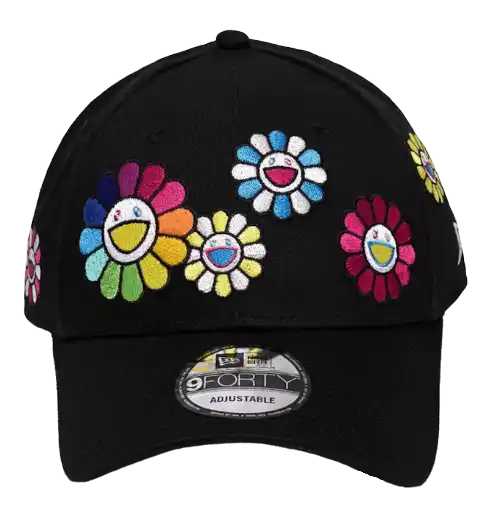 New Era x Takashi Murakami Flower Allover Cloth Strap Hat - Faded Black