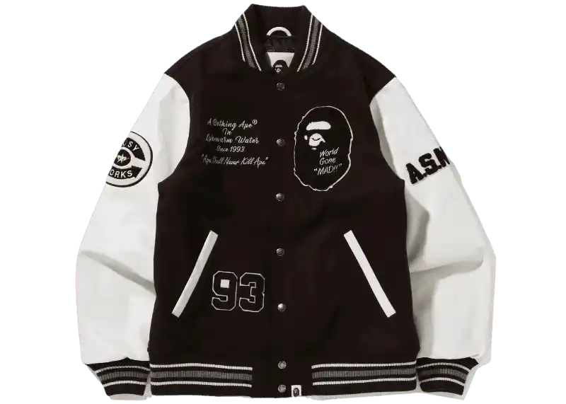 BAPE A Bathing Ape Varsity Jacket - Brown