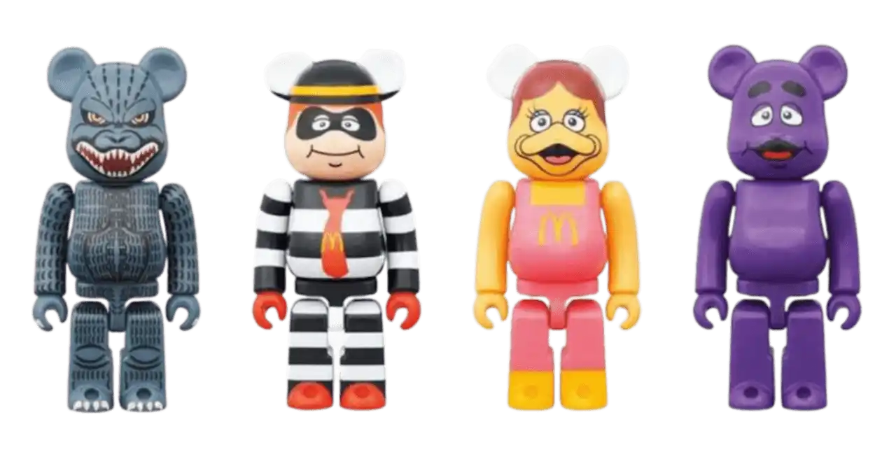 Bearbrick Godzilla vs McDonalds 150% Set of 4