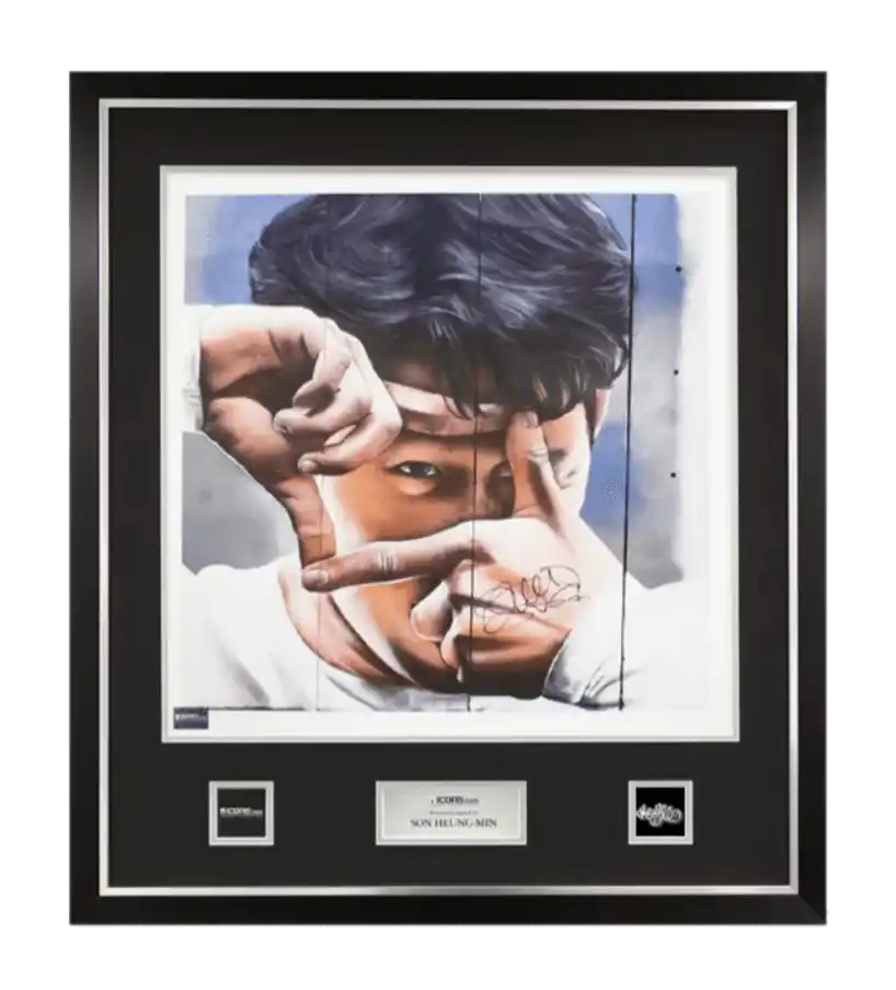 Son Heung-min Signed and Framed MurWalls Limited Edition Graffiti Art - Camera Celebration