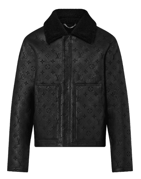 Louis Vuitton Shearling Embossed Monogram Jacket - Black