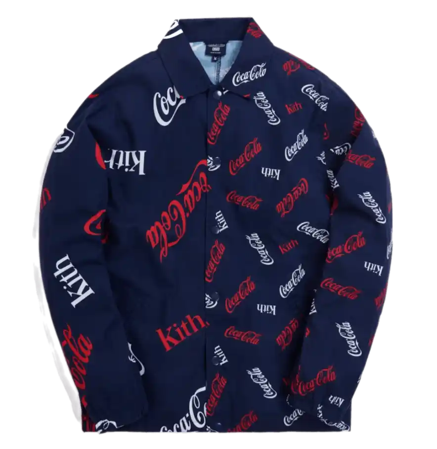 Kith x Coca-Cola x Mitchell and Ness Coke Coaches Jacket - Navy