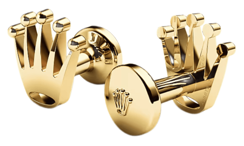 Rolex Crown Cufflinks - Yellow Gold