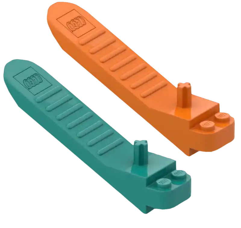 LEGO 2 x System Stone Remover (Orange and Turquoise) Stone Separator Tool