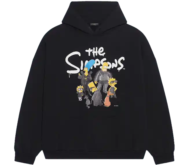 Balenciaga x The Simpsons Wide Fit Hoodie - Black