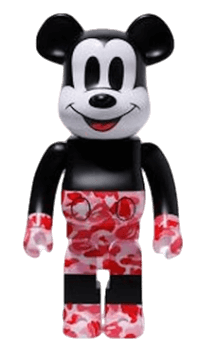 Bearbrick BAPE Mickey Mouse 1000% - Black/Red Camo