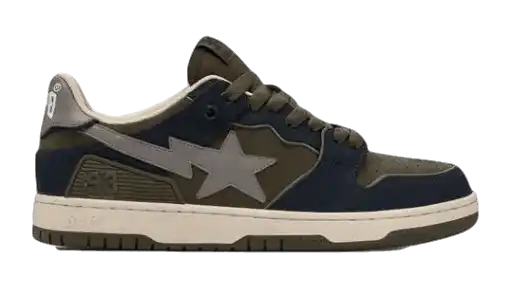 A Bathing Ape Bape SK8 Sta - Navy Khaki Grey