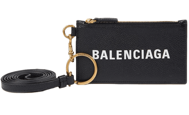 Balenciaga On Keyring Cash Card Case - Black