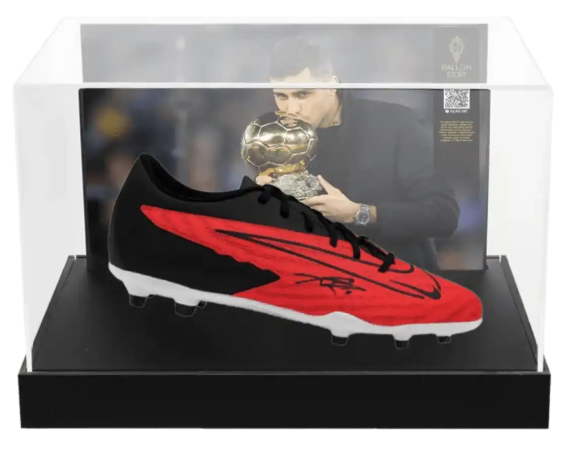 Rodri Official Ballon d'Or Signed Nike Football Boot In Photo Acrylic Case: Option 1
