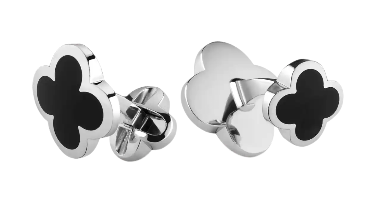 Van Cleef Alhambra Cufflinks - White Gold, Onyx