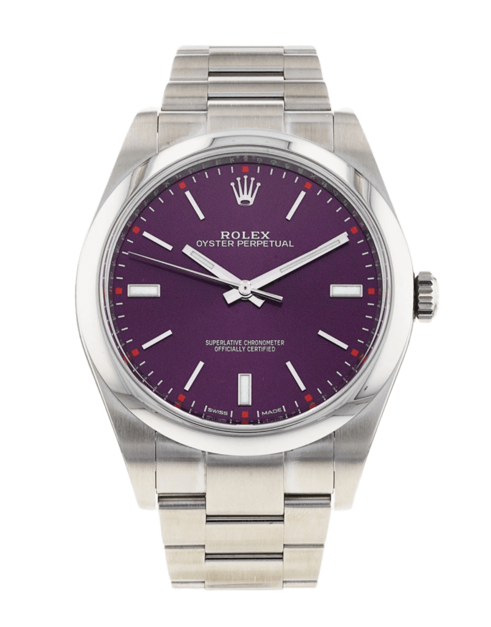 Rolex Oyster Perpetual Red Grape Dial - 39mm, Steel (2016)