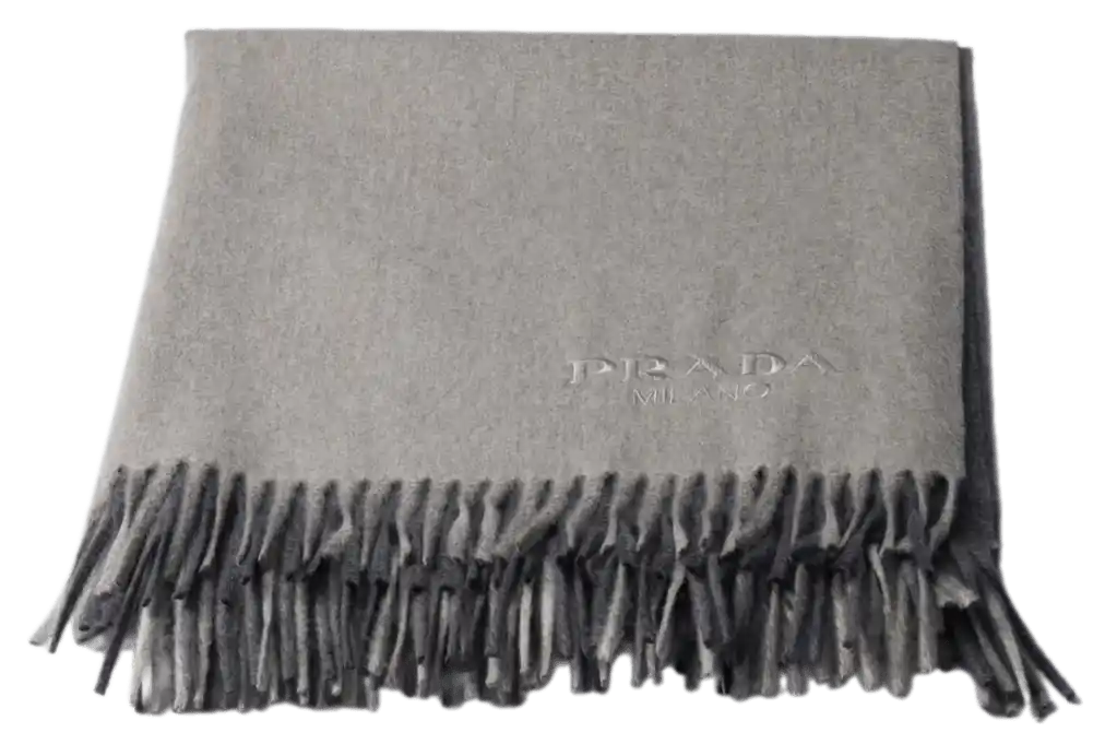 Prada Two-tone Cashmere and Wool Throw - Grey
