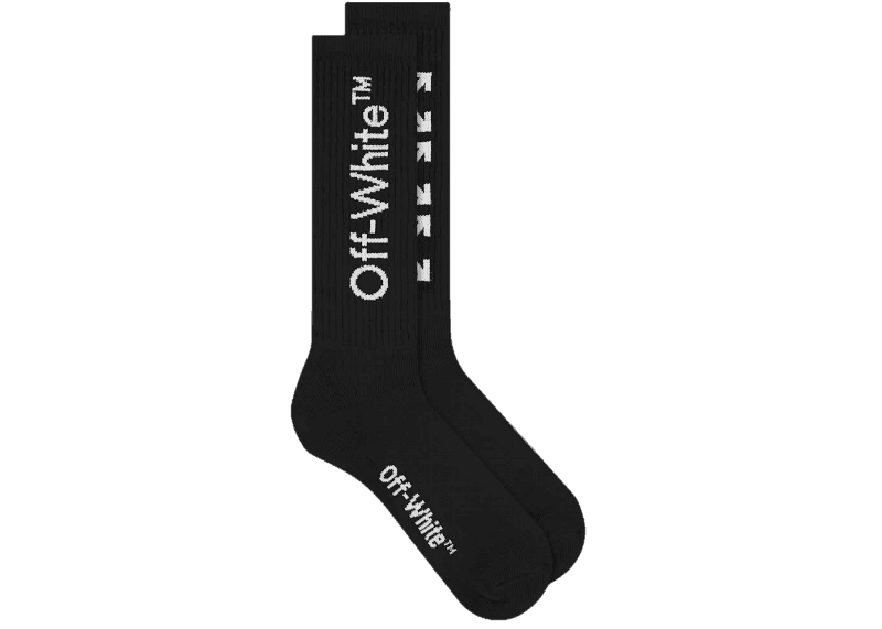 Off-White Arrows Mid Length Socks - Black/White