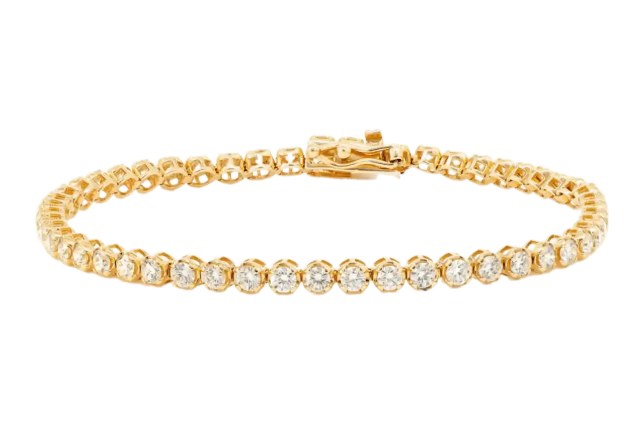 10pt Crown Set Diamond Bracelet 14k Solid Yellow Gold 4.50ctw