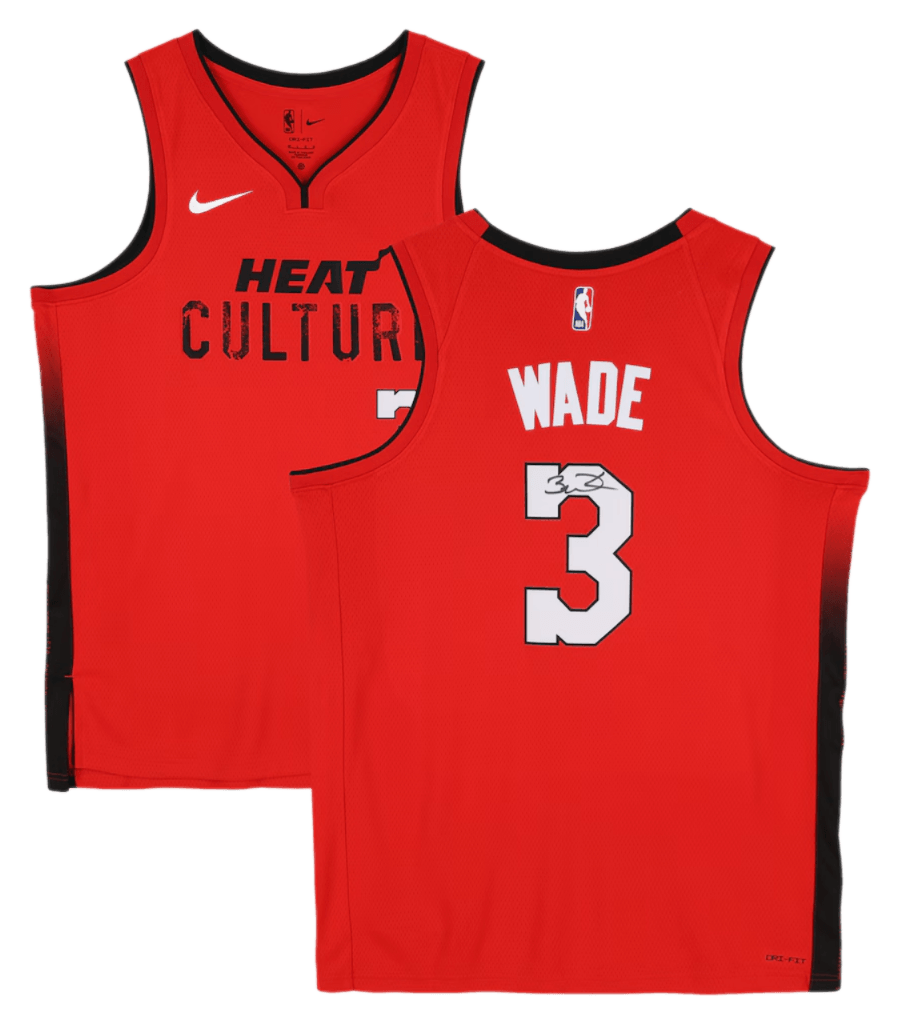 Dwyane Wade Miami Heat Autographed Red 2024-25 City Edition Swingman Jersey