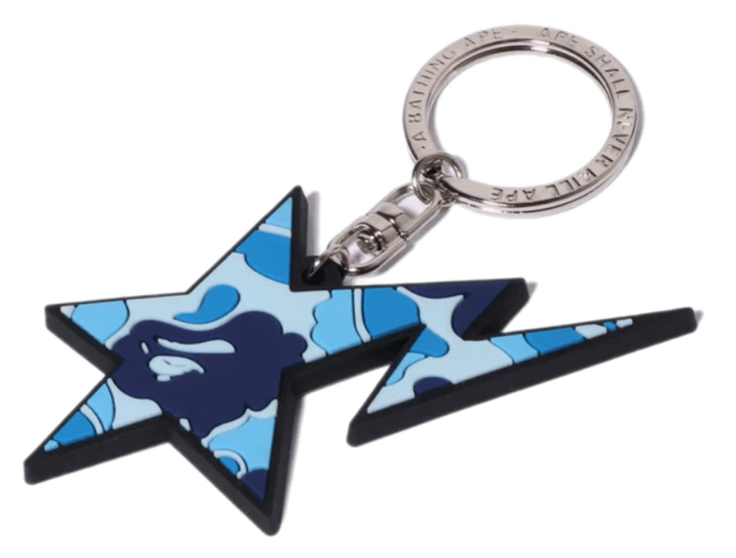 A Bathing Ape Camo Sta Rubber Keychain - Blue