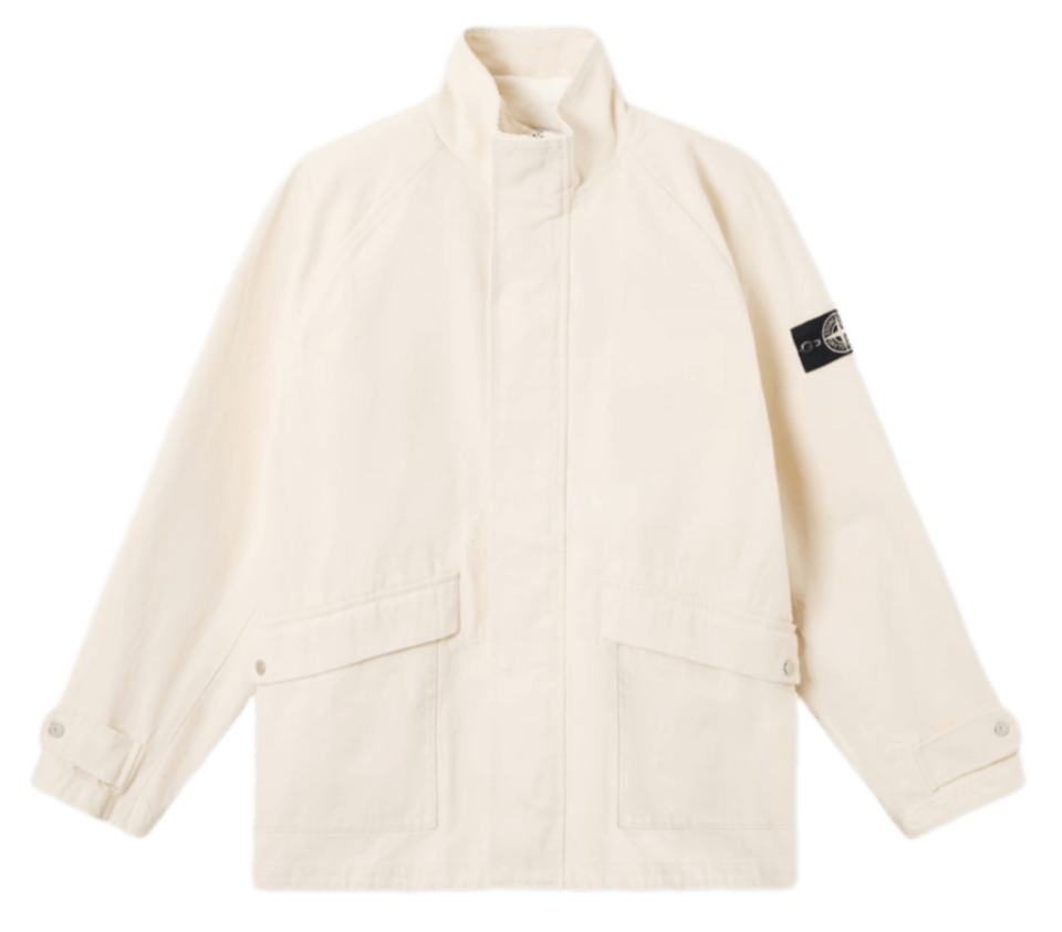 Stone Island Natural Cotton Gabardine Parka - Ivory