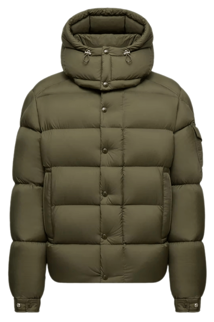 Moncler Maya 70 Hooded Short Down Jacket - Olive Green