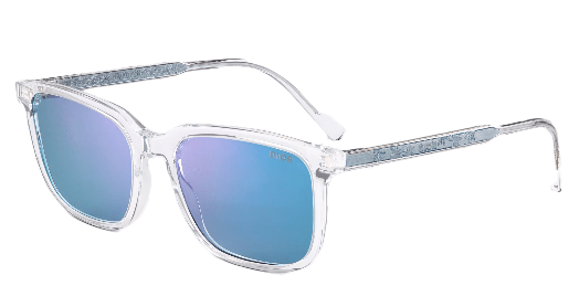 Dior INDIOR S11 Bioacetate - Crystal-Tone and Blue Rectangular Sunglasses