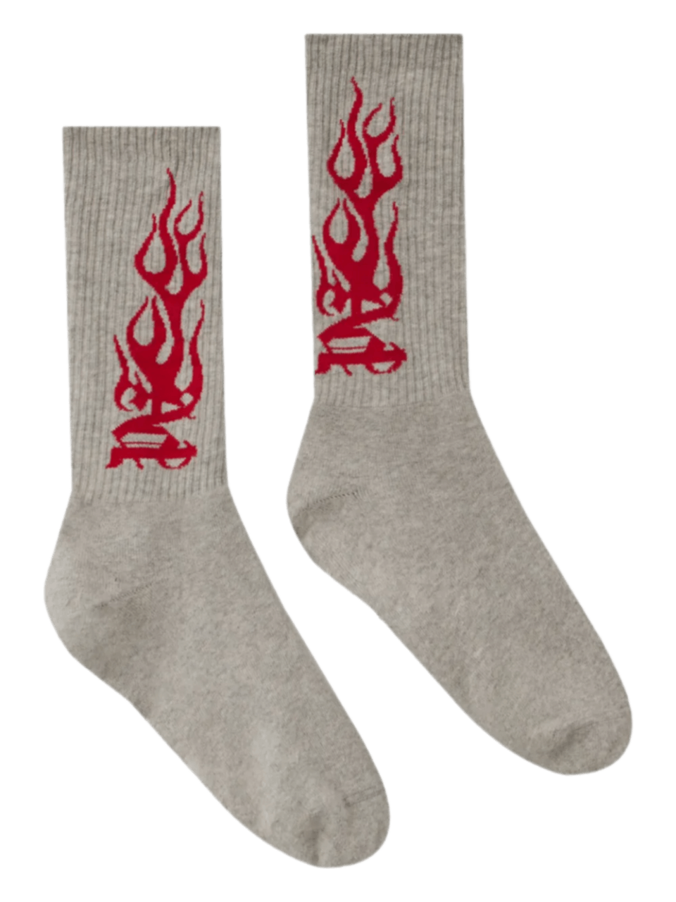 Palm Angels Flames Jacquard Socks - Grey