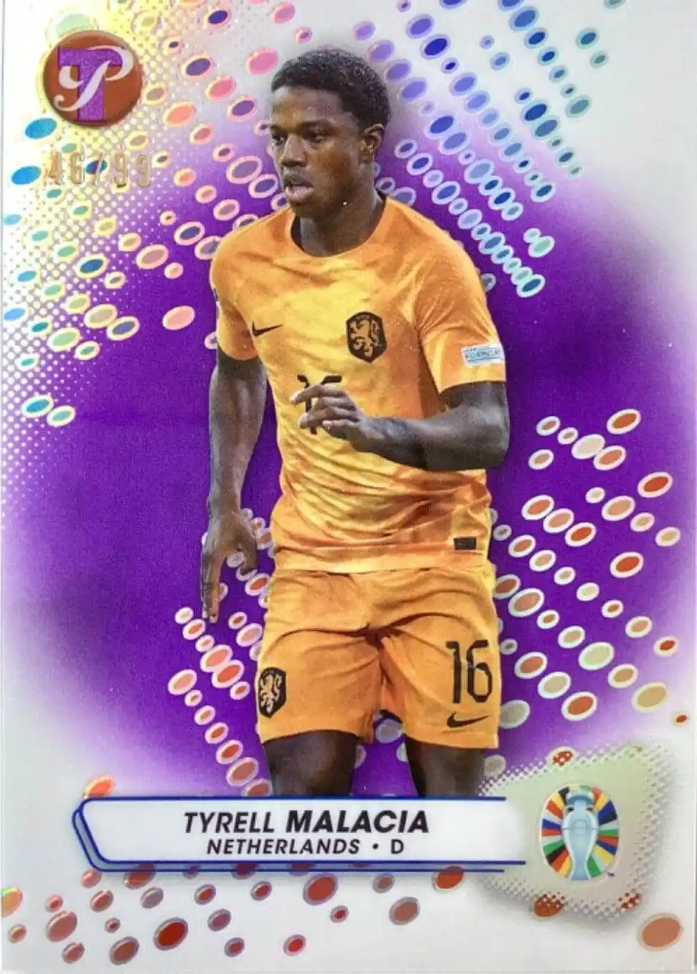 Topps Pristine Road To Euro 2024 Tyrell Malacia Netherlands 46/99