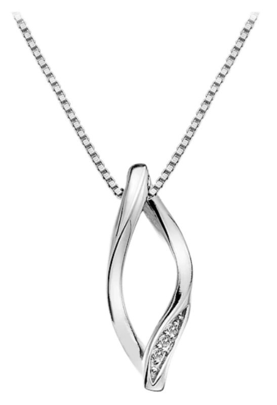 Hot Diamonds Sterling Silver Simply Sparkle Diamond Set Open Twist Pendant