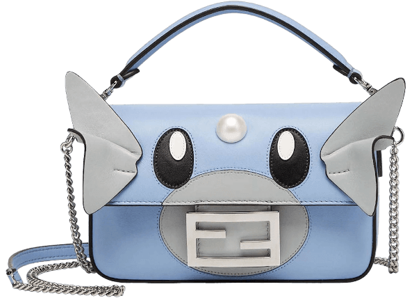 Fendi x FRGMT x Pokemon Nappa Leather Bag Baguette - Mini Light Blue