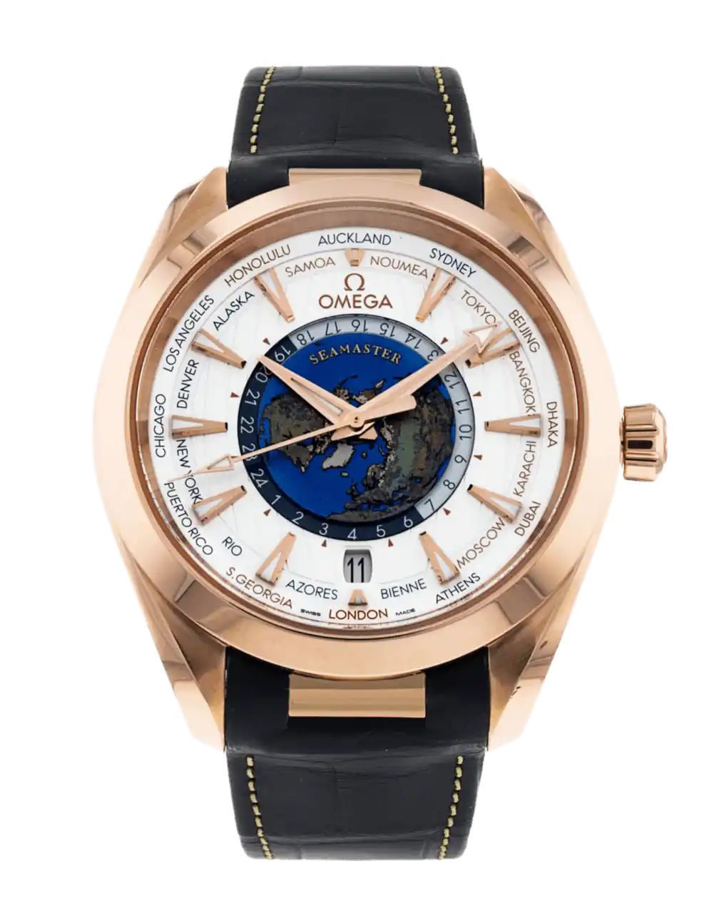 Omega Aqua Terra 150m GMT Silver Dial - 43mm, Rose Gold