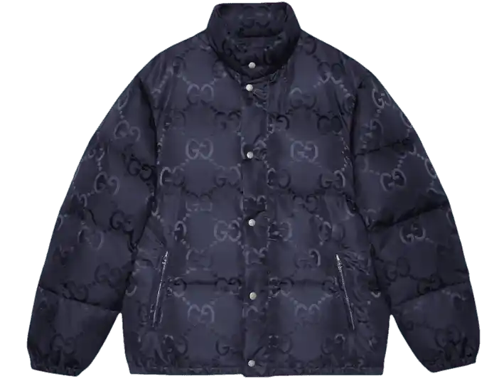 Gucci Jumbo GG Canvas Down Jacket - Navy