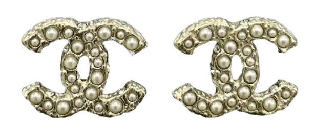Chanel Gold Pearl and Crystal CC Logo Earrings - A64766 Gold/Pearly White/Crystal