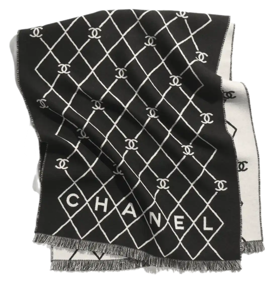 Chanel Scarf Wool - Black/White