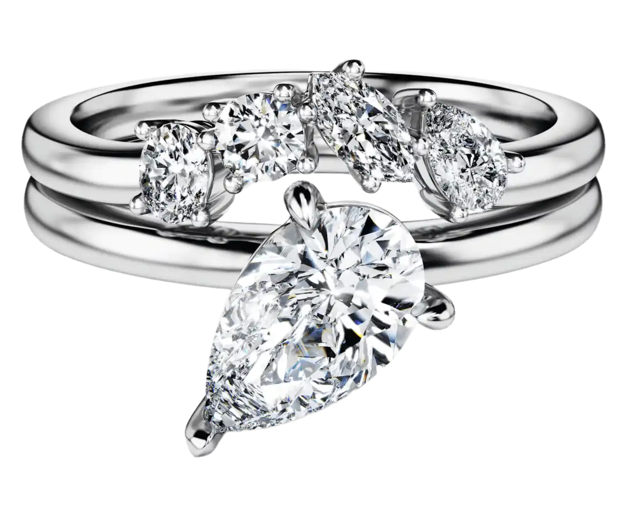 Swarovski Galaxy Ring - 1.4ct Lab-grown Diamonds, 14k White Gold