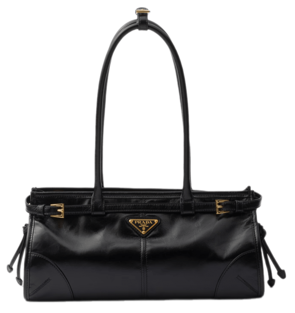 Prada Bonnie Medium Leather Handbag - Black