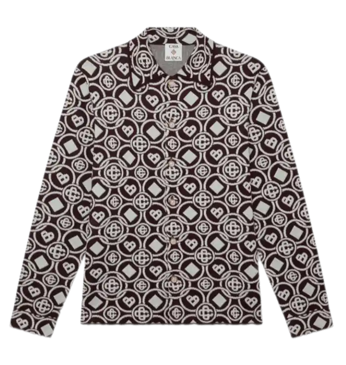 Casablanca Monogram Cotton Knit Shirt - Burgundy
