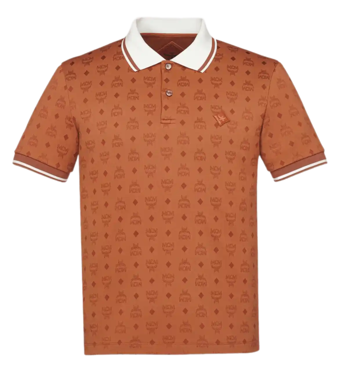 MCM Piqué Polo in Monogram Jacquard - Cognac