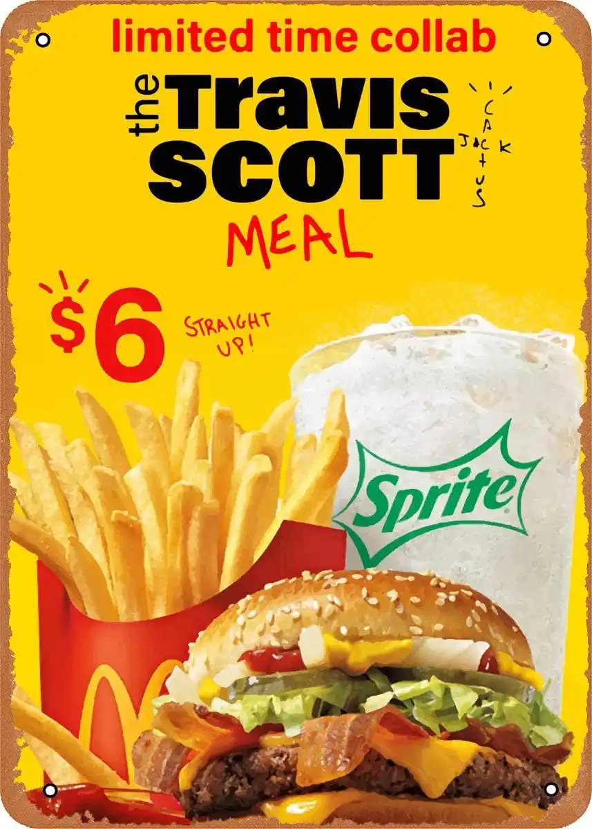 Travis Scott McDonald's Tin Sign