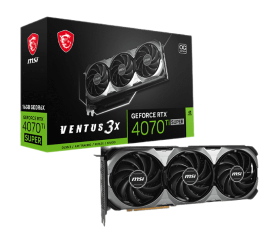 MSI GeForce RTX 4070 Ti SUPER 16G VENTUS 3X OC Graphics Card - 16GB GDDR6X