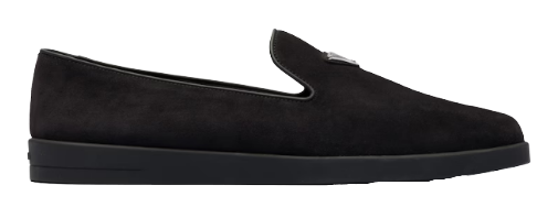 Prada Suede Slippers - Black