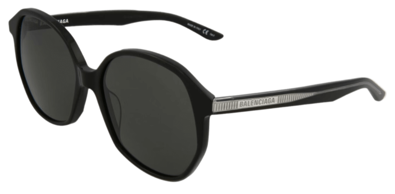 Balenciaga Oversized Round Acetate Sunglasses - Black/Grey