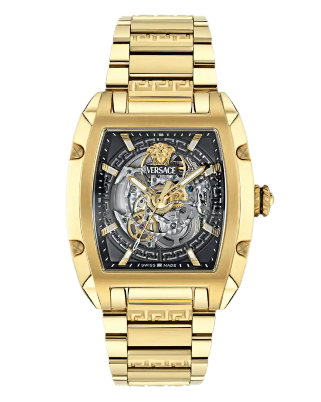 Versace Dominus Skeleton Dial Watch - 49mm, Steel