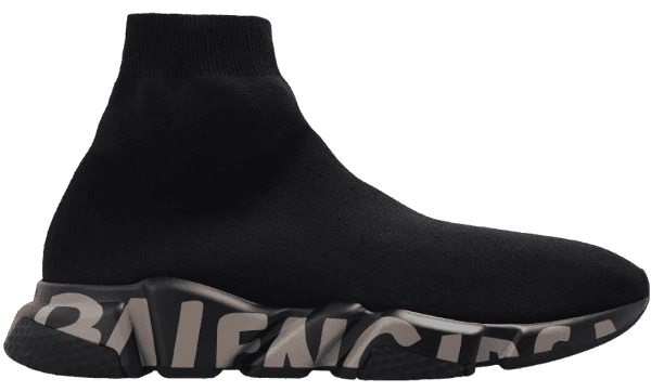Balenciaga Speed Graffiti Trainers - Black Dark Beige