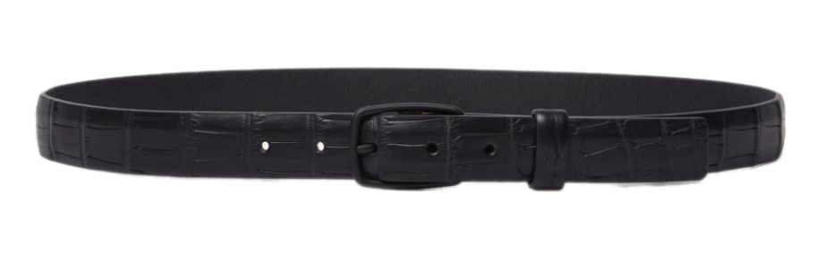 Loro Piana Alligator Balloon Belt - Black