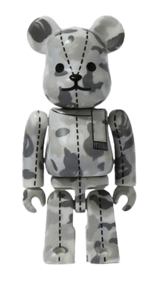 Bearbrick x A Bathing Ape 28th Anniversary Camo 2 100% - Grey