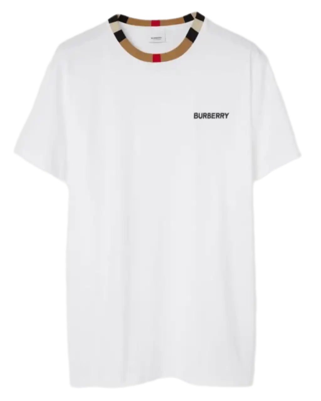 Burberry Icon Stripe Trim Cotton T-shirt - White