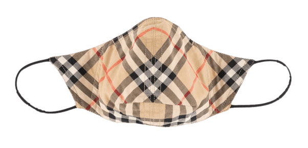 Burberry Vintage Check Cotton Face Mask - Antique Yellow