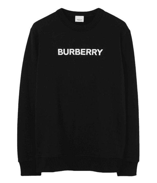 Burberry Logo Print Cotton Sweatshirt - Black