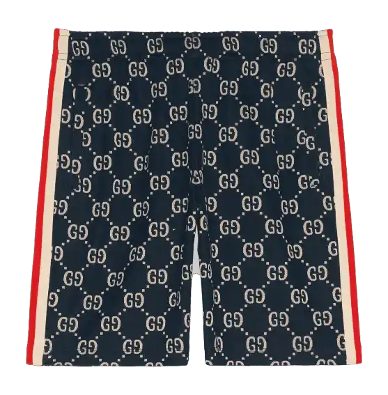 Gucci GG Jacquard Shorts - Blue/Ivory
