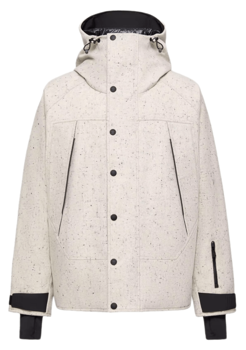 Moncler Marnaz Technical Wool Hooded Insulated Ski Jacket - White