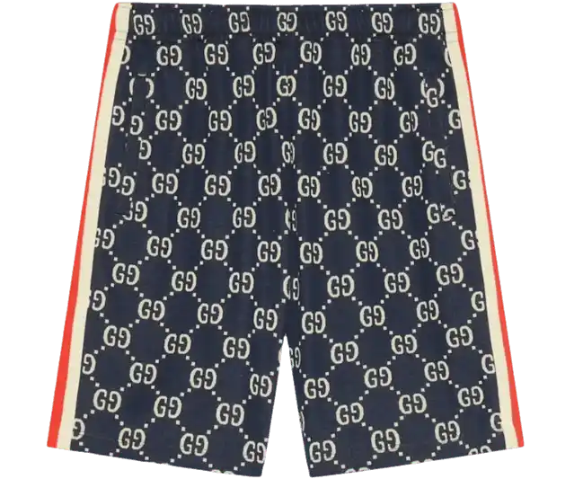 GG Jacquard Shorts - Blue and Ivory